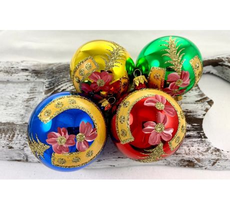 Vianočné gule 11220247/8/4ks – retro podkovička