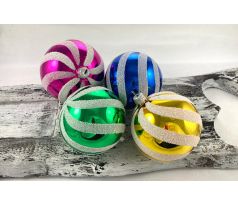 Vianočné gule 22/4193/8/4ks – farebné esáky – retro