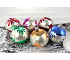 Vianočné gule 24/5965/6/6ks – malé indiánske pierka-retro