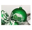 Vianočné gule 24/8186/7/6ks – zelené chalúpky-retro