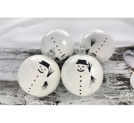 Vianočné gule 26/2025/4ks – snehuliaci