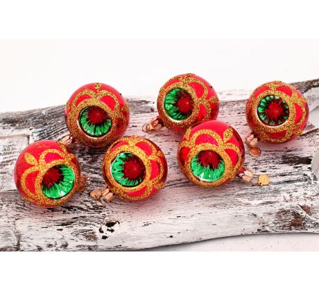 Vianočné gule 291/134-2/5/6ks-retro