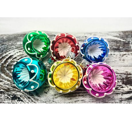 Vianočné gule 291/287/4/6ks – lemovaný kvietok mini