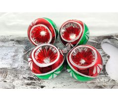 Vianočné gule 291/294/8/4ks – červeno-zelený pichanec