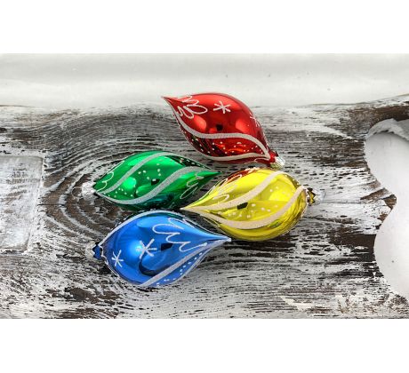 Vianočné olivy 32/680/8×4/4ks – retro s hviezdičkami