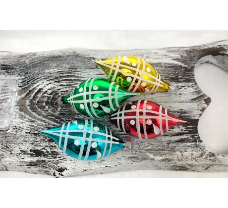 Vianočné olivy 32/681/8×4/4ks – retro mriežky