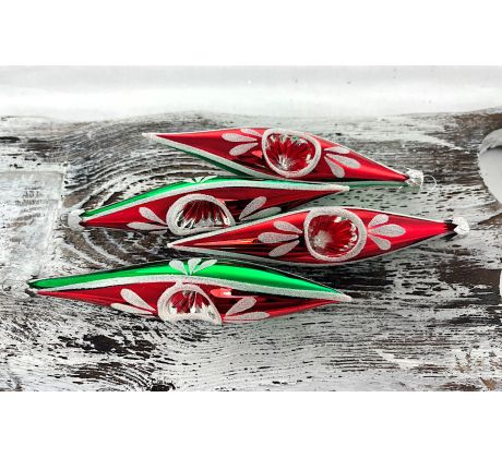 Vianočné rakety 291/296/14×3/4ks – červeno-zelený pichanec