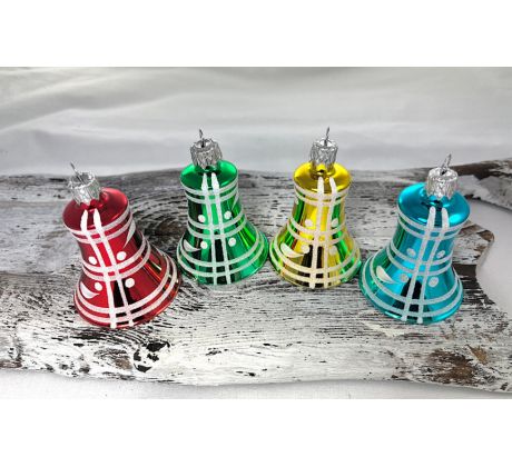 Vianočné zvončeky 52/298/5,5/4ks – retro mriežky