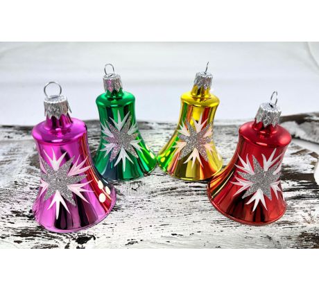 Vianočné zvončeky 52/299/5,5/4ks – hviezda/retro