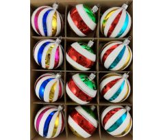 Vianočný set 80/1808/7/12ks – retro pásiky