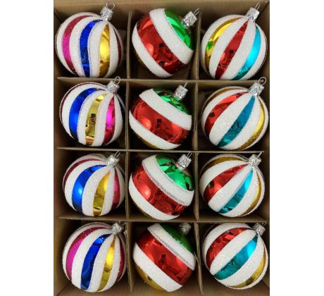 Vianočný set 80/1808/7/12ks – retro pásiky