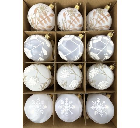 Vianočný set 80/1806/7/12ks – biela + mocha mousse