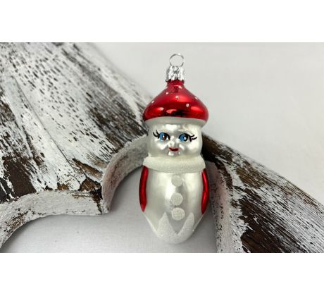 Vianočná figúrka 445/1495/1ks – chlapček hríbik – červeno-biely