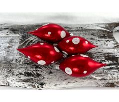 Vianočné olivy 36/094/8×4/4ks – červené + biele bodky