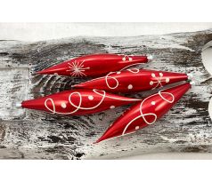 Vianočné rakety 76/088/14×3/4ks – červené, špirálky,vločky