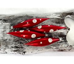 Vianočné rakety 76/100/14×3/4ks – červené + biele bodky