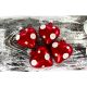 Vianočné srdiečka 463/177/4ks – červené + biele bodky