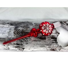 Vianočný špic 621/518/7/1ks – červený + veľká vločka