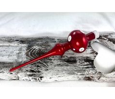 Vianočný špic 661/215/7/1 – červený + biele bodky