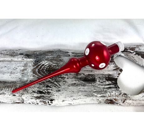 Vianočný špic 661/215/7/1 – červený + biele bodky