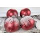 Vianočné gule 22/4499/8/4ks – červená metalíza + biely dekor