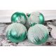 Vianočné gule 22/4500/8/4ks – zelená metalíza + biely dekor