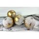 Vianočné gule 22/4502/8/4ks -zlatá metalíza + biely dekor