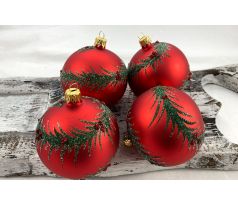 Vianočné gule 24/1411/8/4ks – vetvička – tradičná