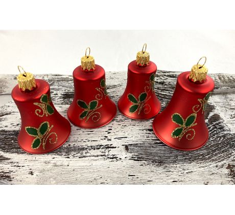 Vianočné zvončeky 41240494/5,5/4ks – ďatelinka – tradičná