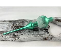 Vianočný špic 621/542/7/1ks – zelená metalíza + biely dekor