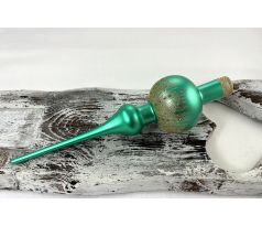 Vianočný špic 621/543/7/1ks – zelená metalíza + zlatý dekor