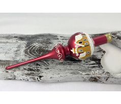 Vianočný špic 621/547/7/1ks – domček/červená metalíza