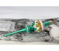 Vianočný špic 621/547/7/1ks – domček/zelená metalíza