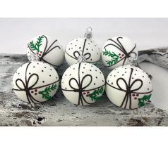 Vianočné gule 24/8728/6/6ks – hnedá mašlička