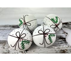 Vianočné gule 24/8728/8/4ks – hnedá mašlička