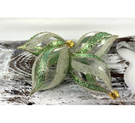 Vianočné olivy 30/460/10×5/4ks – číre + zelené esáky