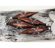 Vianočné rakety 74/797/14×3/4ks – perníkové s vločkou + perlička