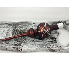 Vianočný špic 641/836/7/1ks – perníkový s vločkou + perlička