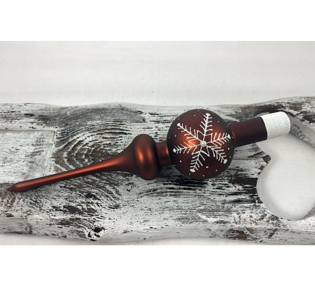 Vianočný špic 641/836/7/1ks – perníkový s vločkou + perlička