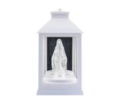 Náhrobný LED kahanec, lampión Mária, biely