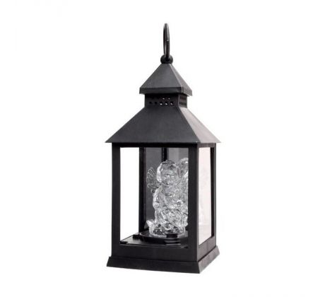 Flora LED Lucerna s anjelom čierna