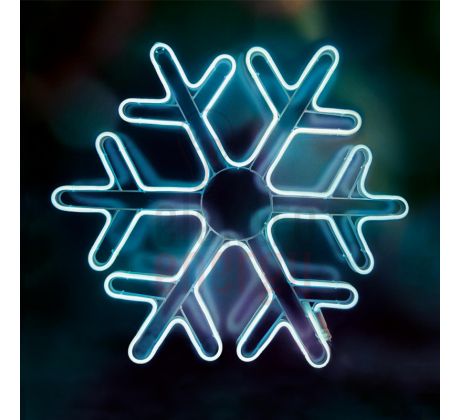 Neon-light snehová vločka, 59x53cm