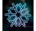 Neon-light snehová vločka, 59x53cm