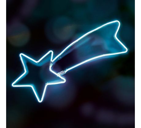 Neon-light kométa, 31x64 cm