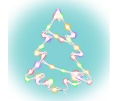 LED dekorácia do okna, stromček, 6/18 h timer, s adaptérom, farebná