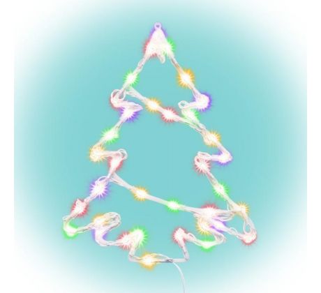 LED dekorácia do okna, stromček, 6/18 h timer, s adaptérom, farebná