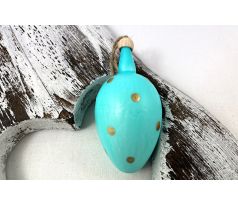 Sklenené vajíčko 448/1553/1ks – tyrkysové s bodkami